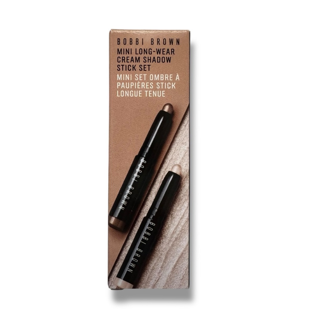 Bobbi Brown Mini Long-Wear Cream Shadow Stick Set Golden Bronze/Moonstone NIB